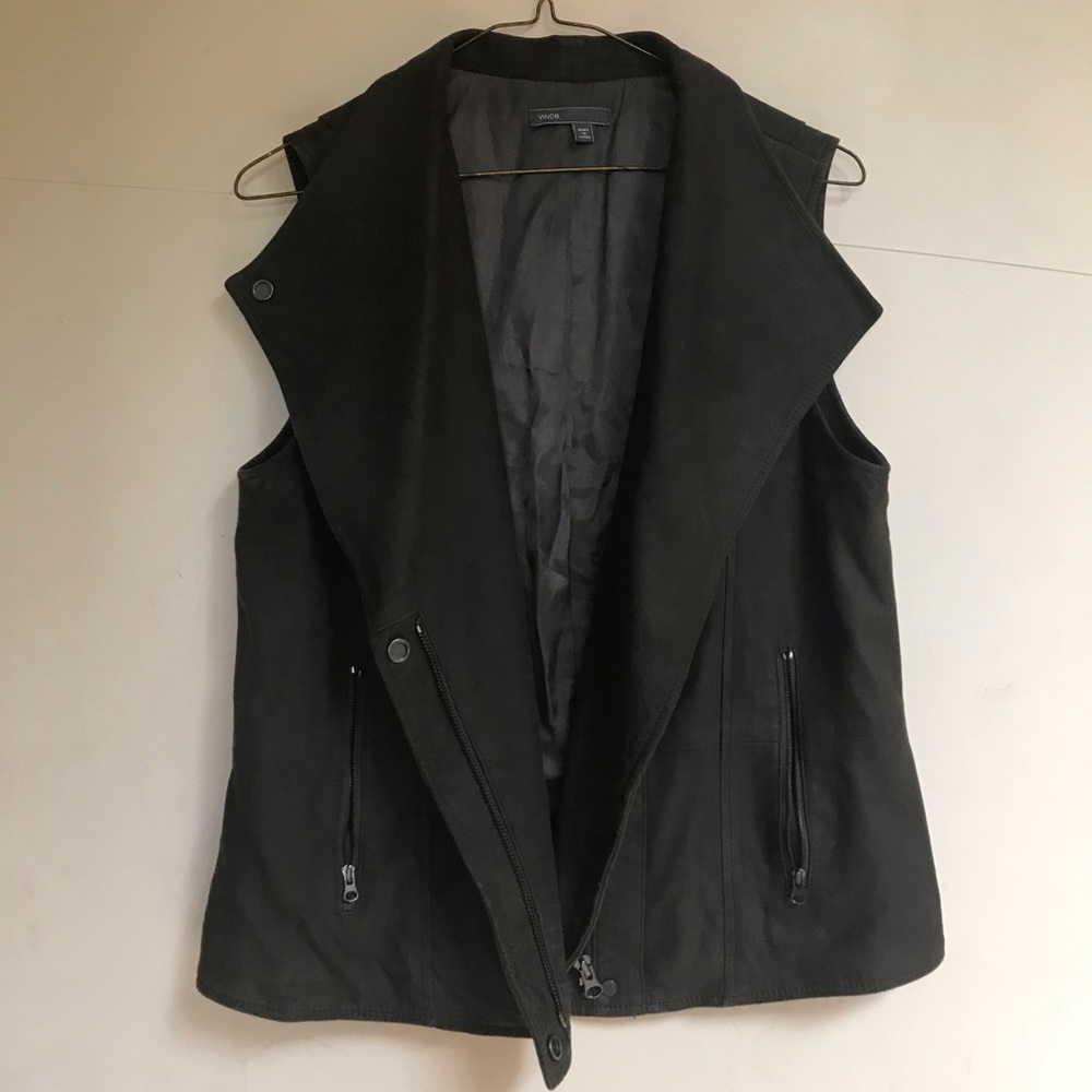 Vince olive suede vest